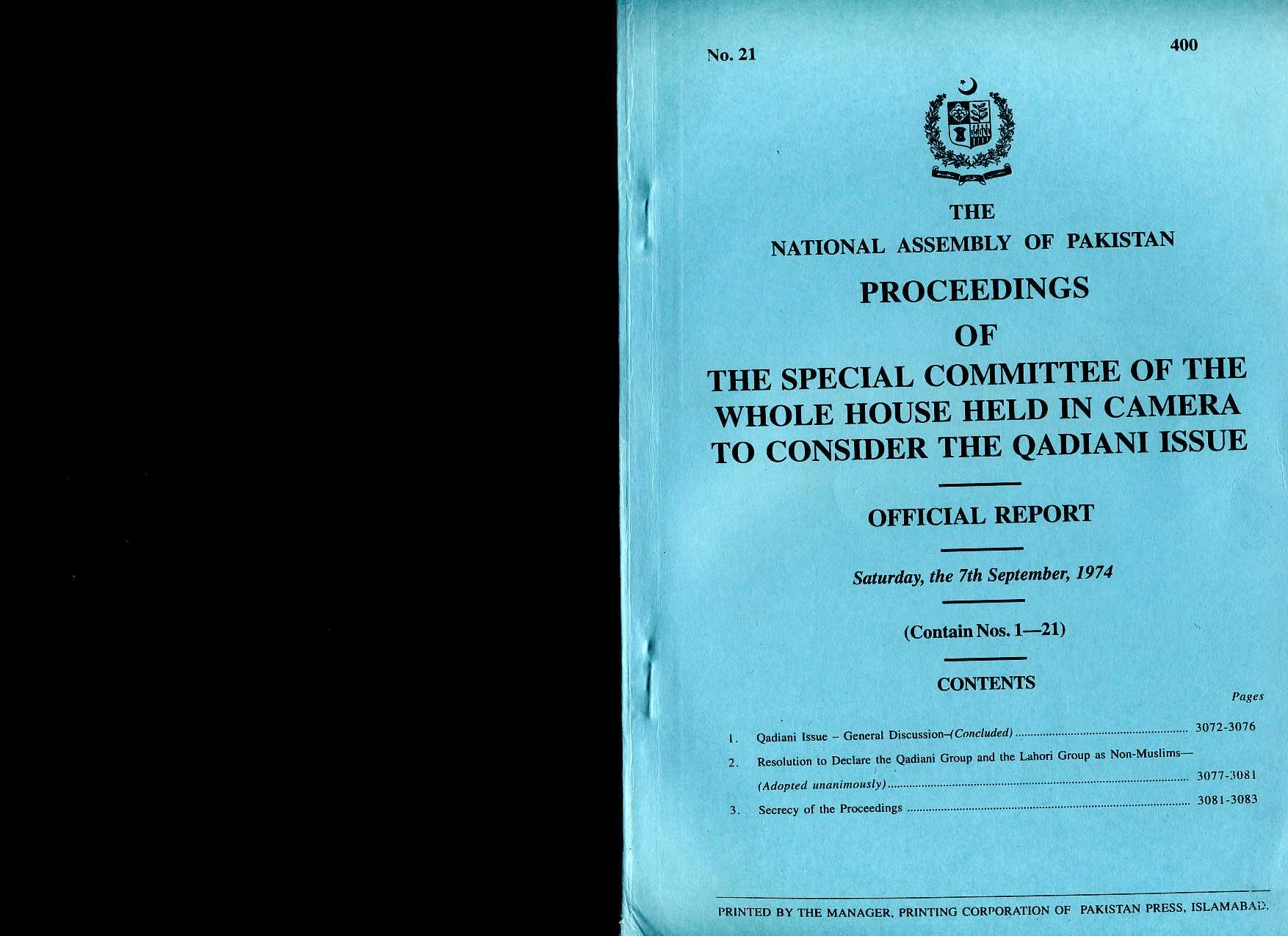 Qadiani Proceedings 1974 In Pakistan